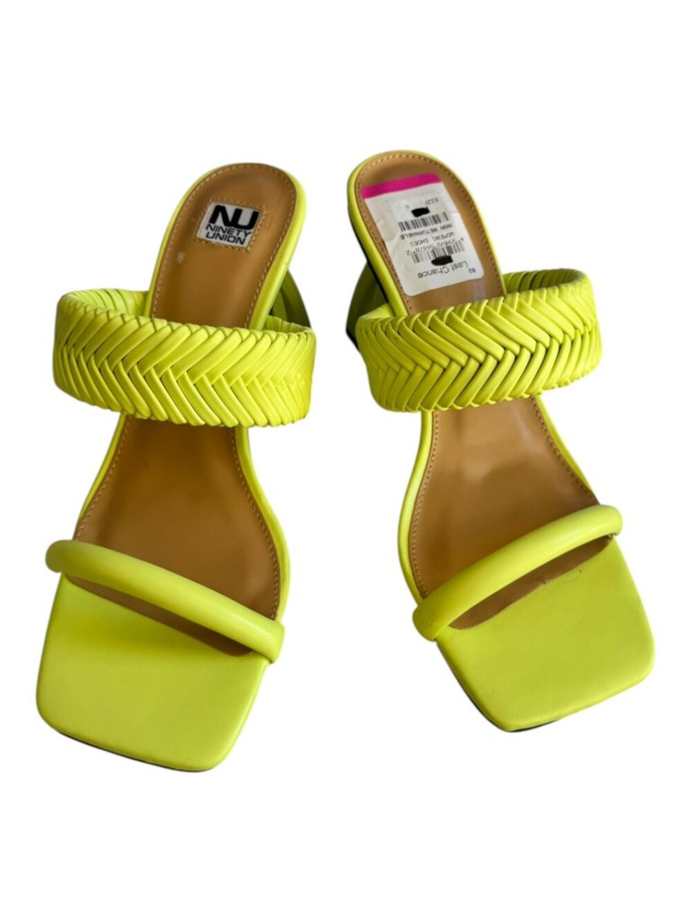 Ninety Union "Malibu" Woven Slide Sandals – Neon Lime – NWT Size 8
